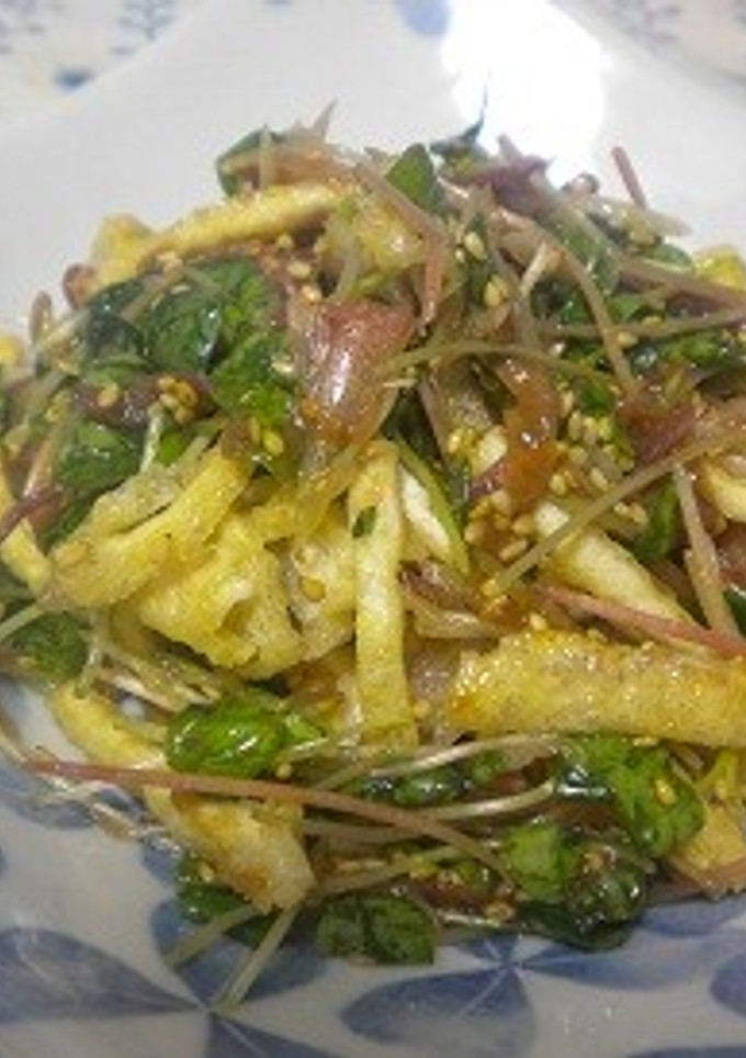 油揚げとそばの新芽の梅風味サラダ-レシピのメイン写真