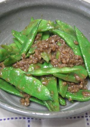 モロッコインゲンの肉味噌炒め♪-レシピのメイン写真