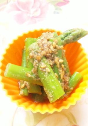 簡単お弁当おかず☆アスパラのごまあえ-レシピのメイン写真