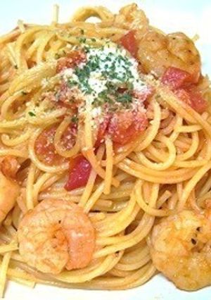 洋風エビチリのピリ辛トマトパスタ-レシピのメイン写真