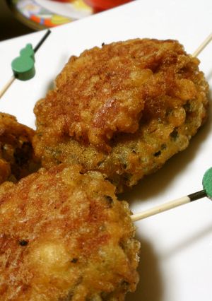 ゴーヤの肉詰め串天-レシピのメイン写真