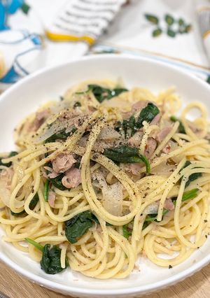 簡単シンプル！ツナとほうれん草のパスタ-レシピのメイン写真