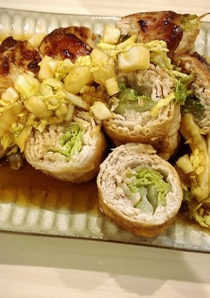 白菜の豚薄切り肉ロールと白菜のタレ-レシピのメイン写真