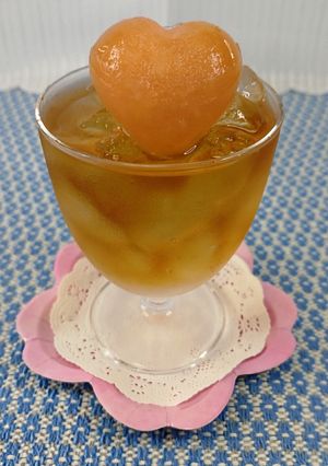 冷たい🩷白桃ジャム氷入りウーロン茶🍑✨-レシピのメイン写真