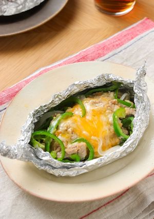 豚こまと夏野菜のみそチーズ包み焼き-レシピのメイン写真