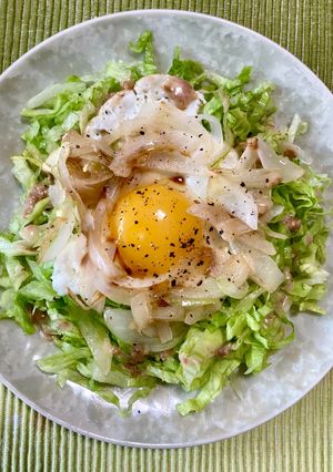 レタス、玉ねぎの巣ごもり卵-レシピのメイン写真