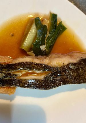 子持ちカレイと焼きねぎの煮付け-レシピのメイン写真