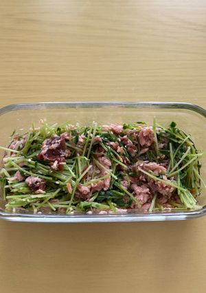 豆苗とツナの梅和え-レシピのメイン写真