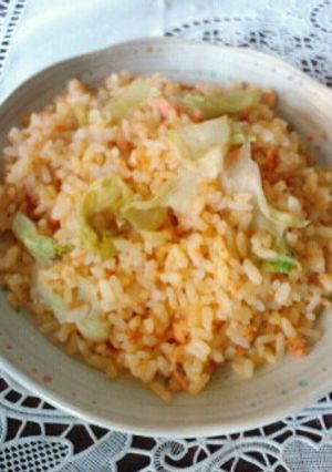 絶対パラパラになる!! 鮭レタス炒飯-レシピのメイン写真