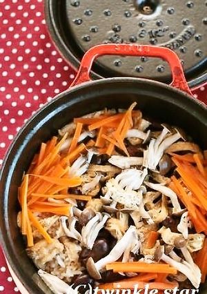 ストウブで♪しょうゆ豆の炊き込みご飯-レシピのメイン写真