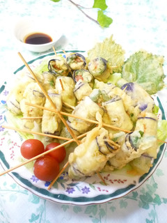 大葉味噌の夏野菜ナス巻き串天-レシピのメイン写真