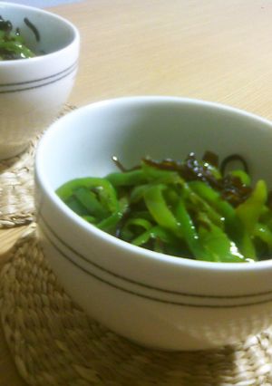 ピーマンと塩昆布だけ！！こんぴ～☆-レシピのメイン写真
