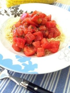 完熟トマトだけで極シンプル☆冷製パスタ-レシピのメイン写真