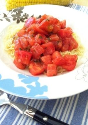 完熟トマトだけで極シンプル☆冷製パスタ-レシピのメイン写真