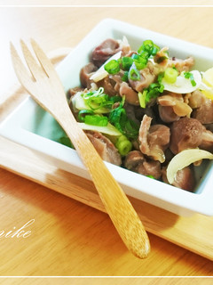 おつまみに☆砂肝のにんにく炒めレモン添え-レシピのメイン写真