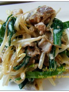*豚とニラもやしのマヨ醤油炒め*-レシピのメイン写真