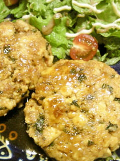 豆腐・青じその照り焼きハンバーグ-レシピのメイン写真
