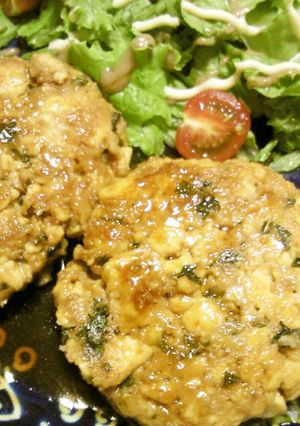 豆腐・青じその照り焼きハンバーグ-レシピのメイン写真