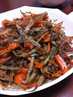 牛肉入り♪きんぴらごぼう-レシピのメイン写真