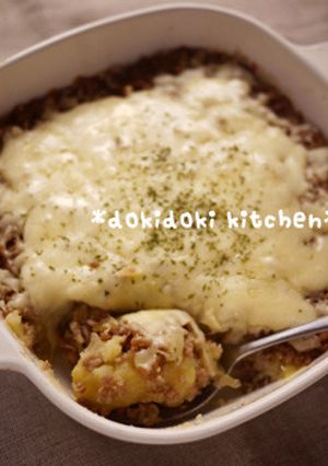 マッシュポテトと焼肉そぼろの重ね焼き-レシピのメイン写真