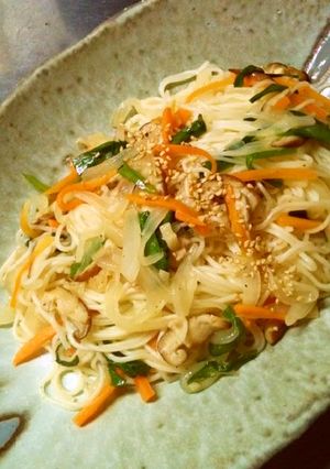野菜たっぷり、そうめんちゃんぷるー-レシピのメイン写真