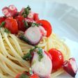 たことトマトと青じその冷製パスタ