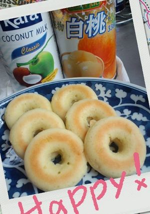 卵無しココナッツと桃の焼きドーナツ-レシピのメイン写真