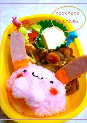 端からひょっこりうさちゃん*キャラ弁*-レシピのメイン写真