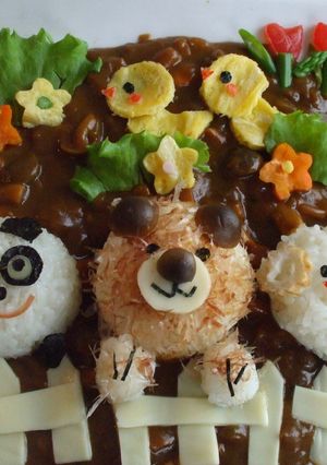 ☆楽しい動物の仲間達☆デコカレー-レシピのメイン写真