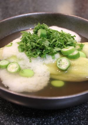 ひんやり♪レンジで簡単♡翡翠ナスの山かけ-レシピのメイン写真