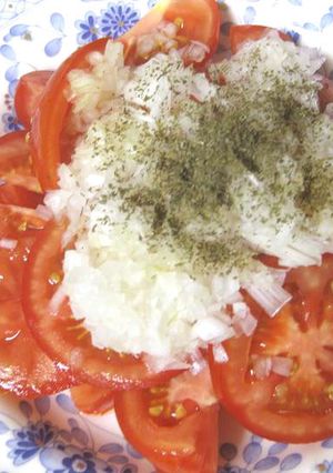 夏はコレ!冷やしトマトと玉ネギのサラダ-レシピのメイン写真