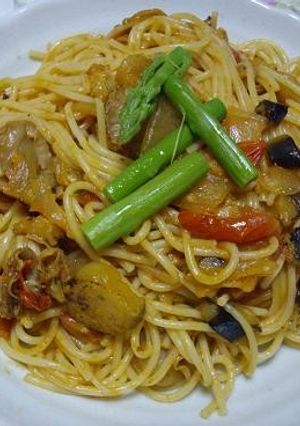 ホタテと夏野菜のパスタ-レシピのメイン写真