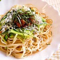 รูปของ さっぱり☆梅ときゅうりの和風冷製パスタ