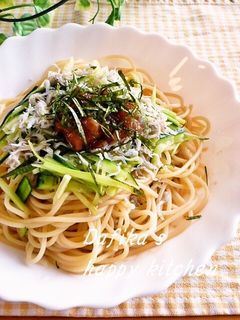 さっぱり☆梅ときゅうりの和風冷製パスタ-レシピのメイン写真