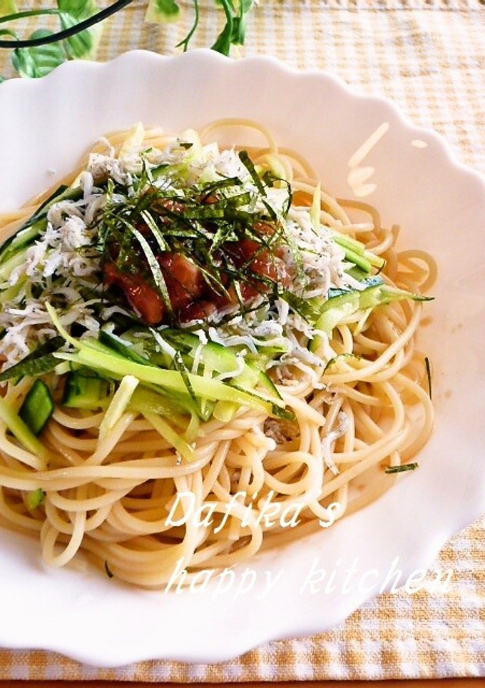 さっぱり☆梅ときゅうりの和風冷製パスタ-レシピのメイン写真