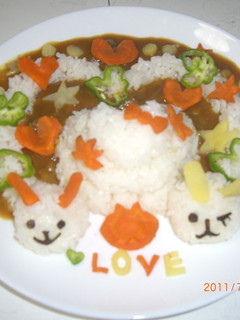 うさLOVEウェディングケーキ風カレー-レシピのメイン写真