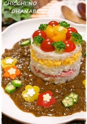＊デコカレー＊　HAPPY★デコケーキ-レシピのメイン写真