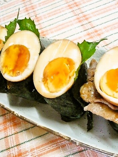 焼肉のたれde味玉スタミナ軍艦♡-レシピのメイン写真