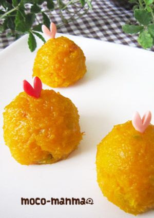まんまる茶巾風♪かぼちゃのチーズ包み焼き-レシピのメイン写真