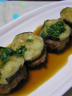 ナスの挽肉はさみ揚げ☆大葉ポン酢で♫-レシピのメイン写真
