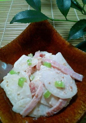 カブとハムの梅マヨ胡麻サラダ-レシピのメイン写真