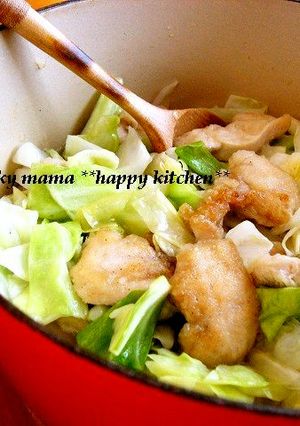 チキンとキャベツの重ね蒸しバター風味-レシピのメイン写真
