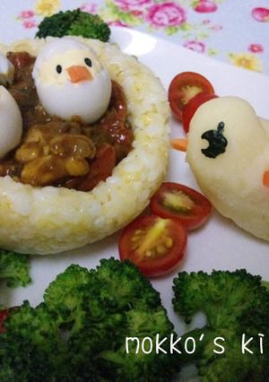 ♪小鳥の親子♪ほっこりデコカレー＊＾＾＊-レシピのメイン写真