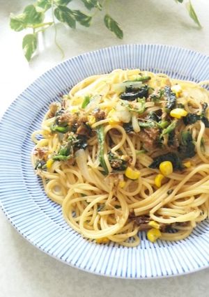 ダシ&具の2役♪ かつおぶし*パスタ-レシピのメイン写真