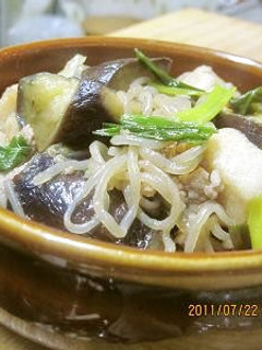 ナスと糸こんにゃくのすき煮-レシピのメイン写真