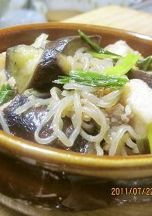 ナスと糸こんにゃくのすき煮-レシピのメイン写真