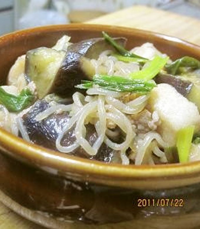 ナスと糸こんにゃくのすき煮-レシピのメイン写真
