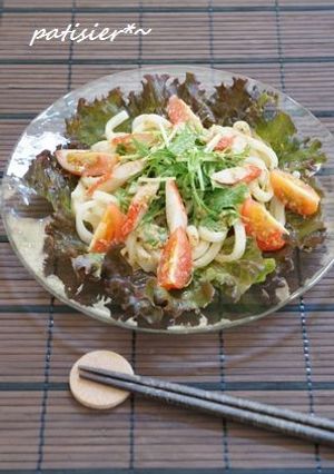 胡麻だれうどん+オクラの胡麻和え-レシピのメイン写真
