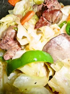 鶏肝の野菜炒め-レシピのメイン写真