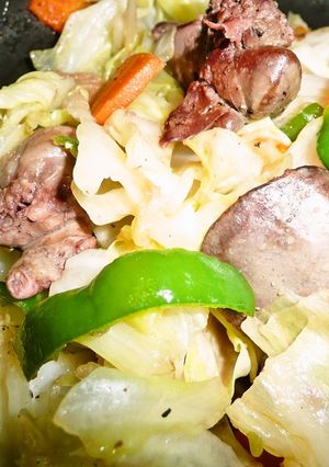 鶏肝の野菜炒め-レシピのメイン写真